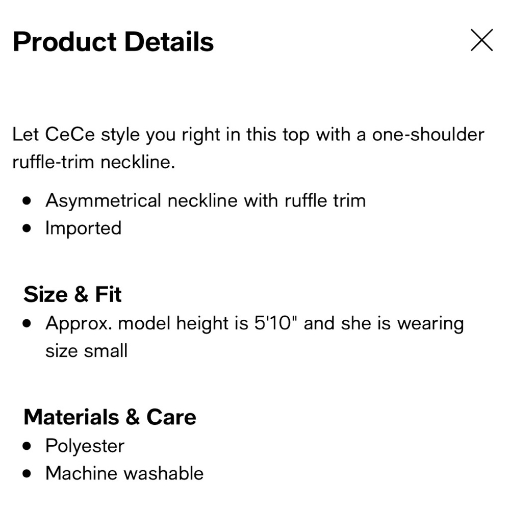 CeCe Asymmetrical One Shoulder Ruffle Blouse - Picture 8 of 10